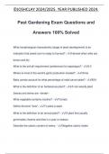 Past Gardening Exam Questions and Answers 100% Solved