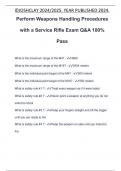 Perform Weapons Handling Procedures with a Service Rifle Exam Q&A 100% Pass