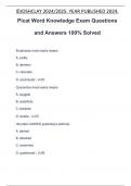 Picat Word Knowledge Exam Questions and Answers 100% Solved