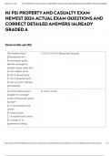 NJ PSI PROPERTY AND CASUALTY EXAM NEWEST 2024 ACTUAL EXAM  QUESTIONS AND CORRECT DETAILED ANSWERS |ALREADY GRADED A