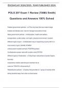 POLS 207 Exam 1 Review (TAMU Smith) Questions and Answers 100% Solved