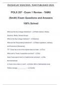 POLS 207 - Exam 1 Review - TAMU (Smith) Exam Questions and Answers 100% Solved