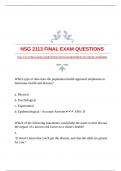 NSG 2113 FINAL EXAM QUESTIONS WITH GUARANTEED ACCURATE ANSWERS