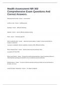 Health Assessment NR 302 Comprehensive Exam Questions And Correct Answers.