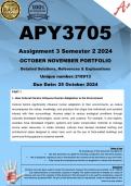 APY3705 Assignment 3 PORTFOLIO (COMPLETE ANSWERS) Semester 2 2024 - DUE 25 October 2024