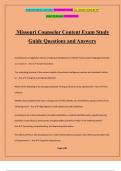 Missouri Counselor Content Exam Study Guide Questions and Answers