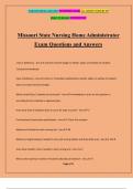 Missouri State Nursing Home Administrator Exam Questions and Answers