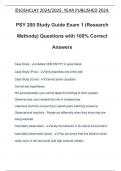 PSY 200 Study Guide Exam 1 (Research Methods) Questions with 100% Correct Answers