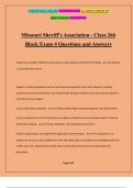 Missouri Sheriff's Association - Class 266 Block Exam 4 Questions and Answers