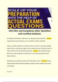 UHC Ethic and Compliance 2022/ Questions with Certified Solutions.