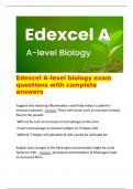   Edexcel A-level biology exam questions with complete answers  Suggest why reducing inflammation could help reduce a patient's immune response - Answer -There will not be such an increase in blood flow to the wound. -Will not be such an increase i