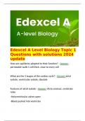   Edexcel A Level Biology Topic 1 Questions with solutions 2024 update How are capillaries adapted to their function? - Answer permeable walls 1 cell thick, close to every cell  What are the 3 stages of the cardiac cycle? - Answer atrial systole, ventricu