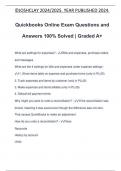 Quickbooks Online Exam Questions and Answers 100% Solved | Graded A+