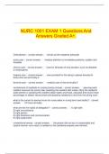  NURC 1001 EXAM 1 Questions And Answers Graded A+.