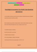 Neurological Assessment Case Study Exam Questions and Answers