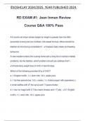 RD EXAM #1: Jean Inman Review Course Q&A 100% Pass