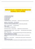 NUR 410 Exam 3 BURNS Questions And Answers 100% Verified.