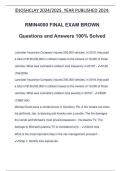 RMIN4000 FINAL EXAM BROWN Questions and Answers 100% Solved