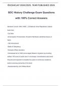 SDC History Challenge Exam Questions with 100% Correct Answers