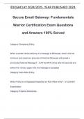 Secure Email Gateway: Fundamentals Warrior Certification Exam Questions and Answers 100% Solved