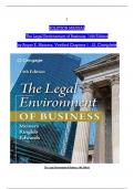 Solution Manual For The Legal Environment of Business, 14th Edition by Roger E. Meiners, Verified Chapters 1 - 22 Complete, Newest Version