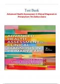 TEST BANK- Advanced Health Assessment & Clinical Diagnosis in Primary Care (7th Edition,) Joyce E. Dains||newset  A- GRADE