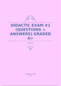 DIDACTIC EXAM #1 (QUESTIONS + ANSWERS) GRADED A+