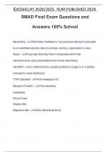 SMAD Final Exam Questions and Answers 100% Solved