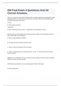  OB Final Exam 4 Questions And All Correct Answers.