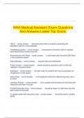   NHA Medical Assistant Exam Questions And Answers Latest Top Score.