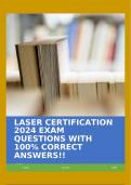 LASER CERTIFICATION 2024 EXAM QUESTIONS WITH 100% CORRECT ANSWERS!!