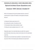 Splunk Architect Exam Questions and Answers 100% Solved | Graded A+