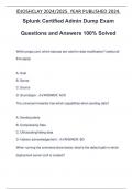 Splunk Certified Admin Dump Exam Questions and Answers 100% Solved