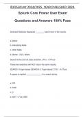 Splunk Core Power User Exam Questions and Answers 100% Pass