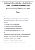 Splunk Enterprise Certified Architect Exam Questions and Answers 100% Pass