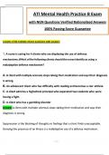 (2023 / 2024) ATI Mental Health Online Practice B with NGN Questions and Verified Rationalized Answers, 100% Passing Score Guarantee 