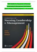 TEST BANK For Essentials of Nursing Leadership & Management 8th Edition 2024, by Sally A. Weiss, Verified Chapters 1 - 16, || Complete Newest Version || Grade A+.