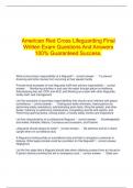 American Red Cross Lifeguarding Final Written Exam Questions And Answers 100% Guaranteed Success.