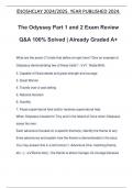 The Odyssey Part 1 and 2 Exam Review Q&A 100% Solved | Already Graded A+