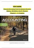 Test Bank for Financial Accounting Tools For Business Decision Making 10th Edition Paul D. Kimmel, Jerry J. Weygandt, Jill E. Mitchell