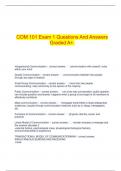  COM 101 Exam 1 Questions And Answers Graded A+.