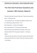 The Visit Test Final Exam Questions and Answers 100% Solved | Rated A+ "We swore a false oath. We swore a false oath." These lines are spoken by whom? - Koby and Loby "You must judge me now. I will accept your judgement, whatever it m