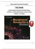 TEST BANK For Business Analytics: Data Analysis & Decision Making, 8th Edition by (S. Christian Albright, 20242025) Verified Chapters 1 - 19, Complete Newest Version A+.