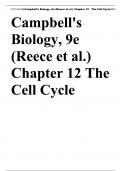 TEST BANK Campbell-s Biology, 9e (Reece et al.) Chapter 12 The Cell Cycle 2024.