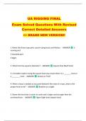 UA RIGGING FINAL   Exam Solved Questions With Revised  Correct Detailed Answers   >> BRAND NEW VERSION!! 