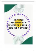 HRM3703 ASSIGNMENT 6 SEMESTER 2 2024 – DUE 1ST NOV 2024