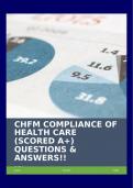 CHFM COMPLIANCE OF HEALTH CARE (SCORED A+) QUESTIONS & ANSWERS!!