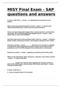 MISY Final Exam - SAP questions and answers