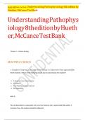 Test Bank for Understanding Pathophysiology 8th Edition by Huether, McCance, and Brashers | Complete Solution | Grade A+.