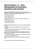 CMCA Module 3 C - Risk Management & Insurance questions and answers.